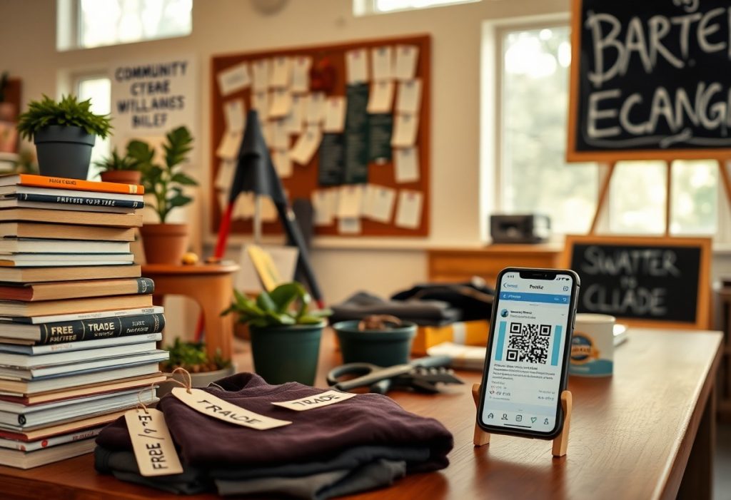 Social posting barter builds community connections puh